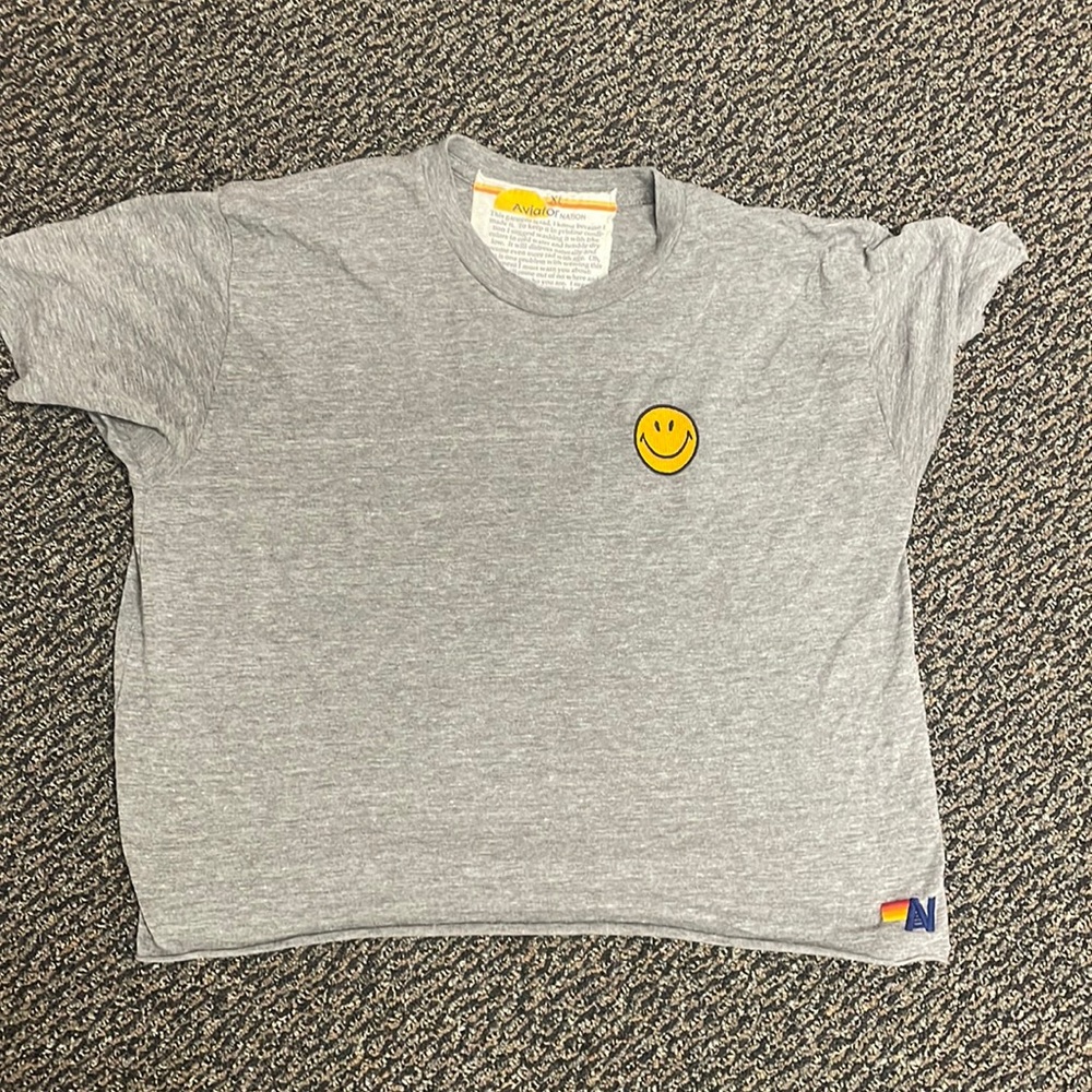 Heather grey Avatior Nation smile shirt